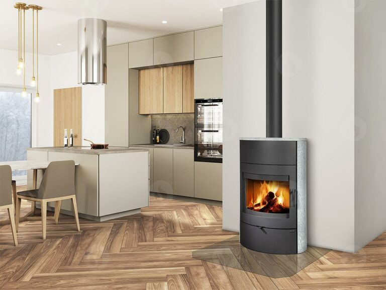 Kaminska peč na drva BURGOS 02 - obloga iz naravnega kamna