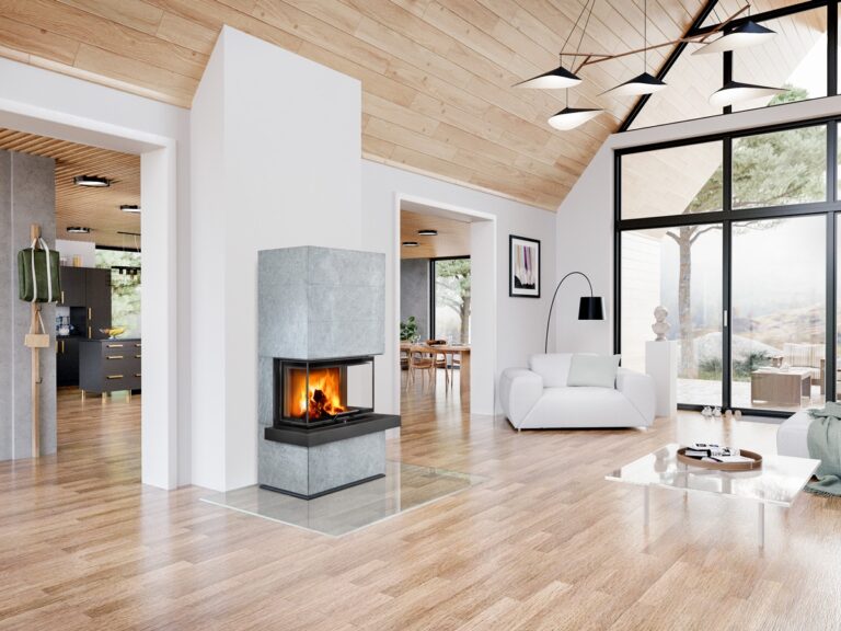 Gotovi kamin CARA C 02 - obloga iz naravnega kamna