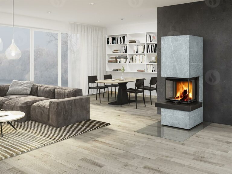 Gotovi kamin CARA CS 02 - obloga iz naravnega kamna