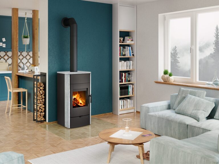 Kaminska peč na drva ESPERA 02 - obloga iz naravnega kamna