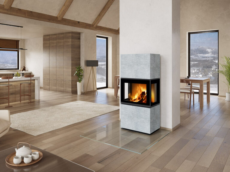 Gotovi kamin LERA C G - obloga iz naravnega kamna