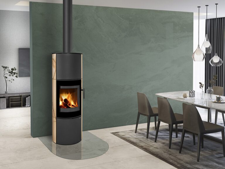 Kaminska peč na drva LUGANO 04 A - obloga iz naravnega kamna