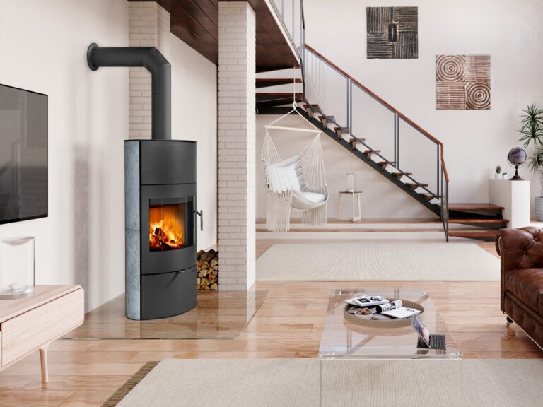 Kaminska peč na drva OVALIS 02 A - obloga iz naravnega kamna