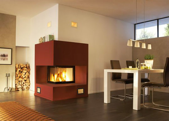 Oplemenitite prostor s kotnim kaminom